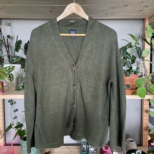 GAP Olive Cardigan Sweater
